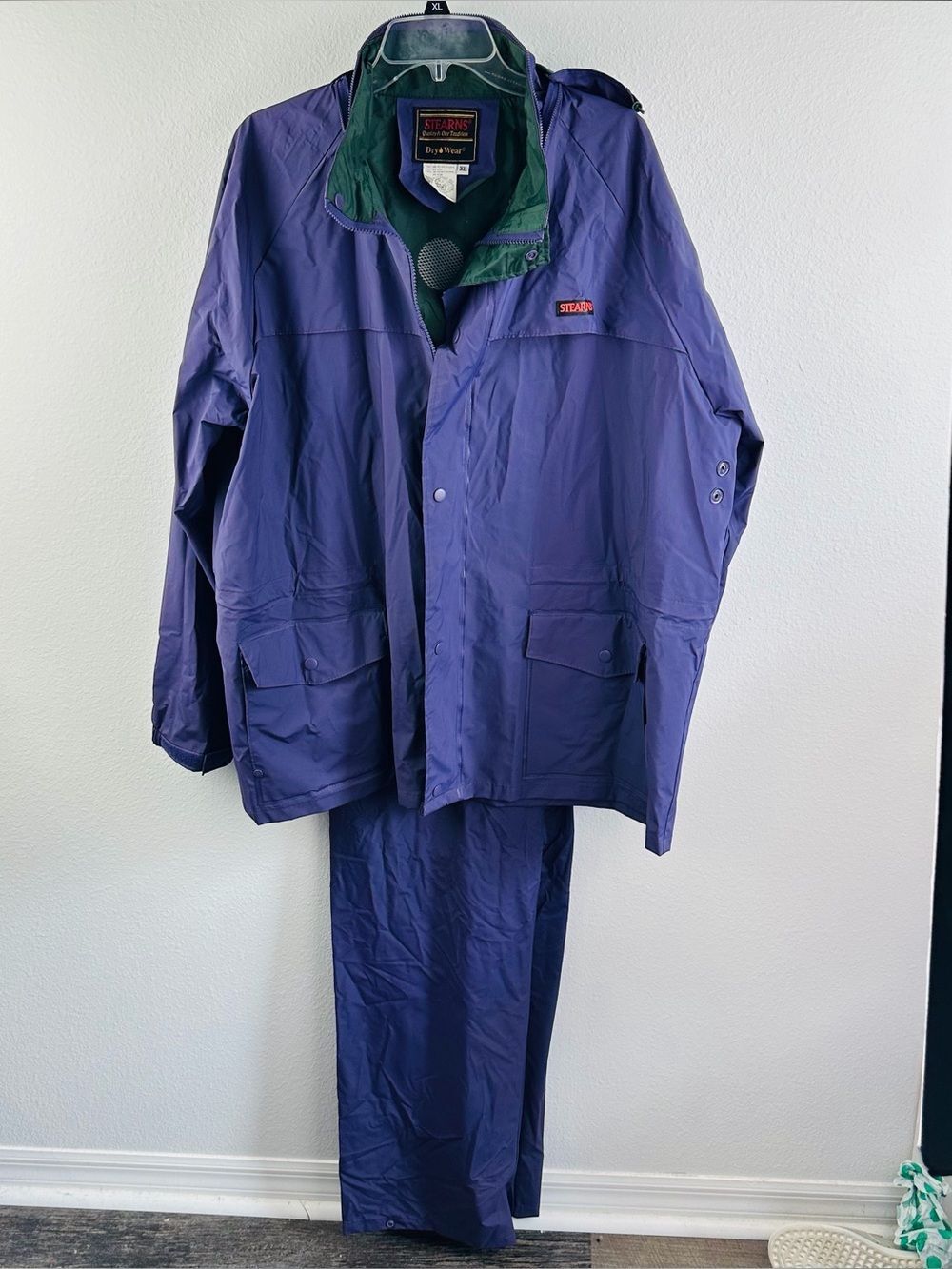 Stearns Purple Green Rain Gear Jacket And Pants Set Men’s Size XL